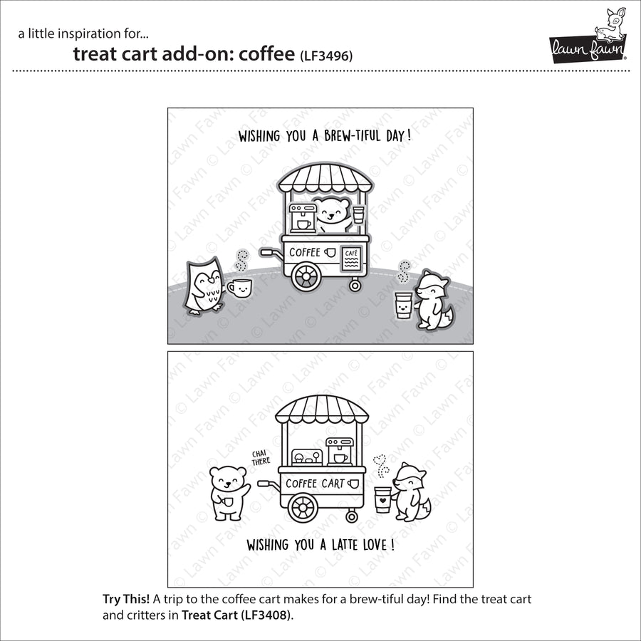 Lawn Fawn - Treat Cart Add-on: Coffee Stamps