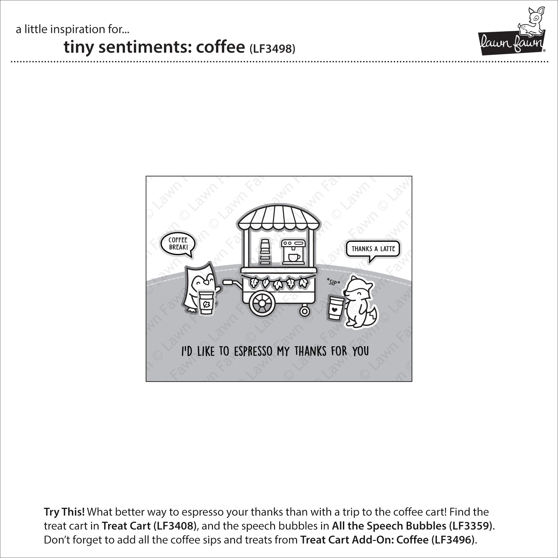 Lawn Fawn - Tiny Sentiments: Coffee Stamps