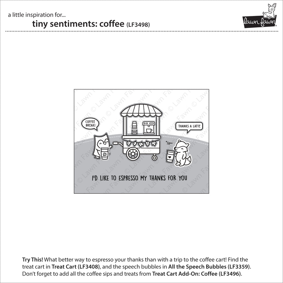 Lawn Fawn - Tiny Sentiments: Coffee Stamps