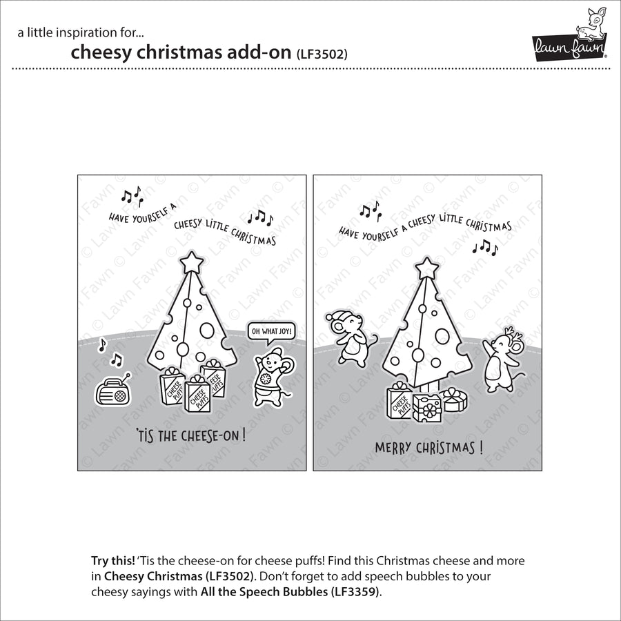 Lawn Fawn - Cheesy Christmas Add-on Stamps