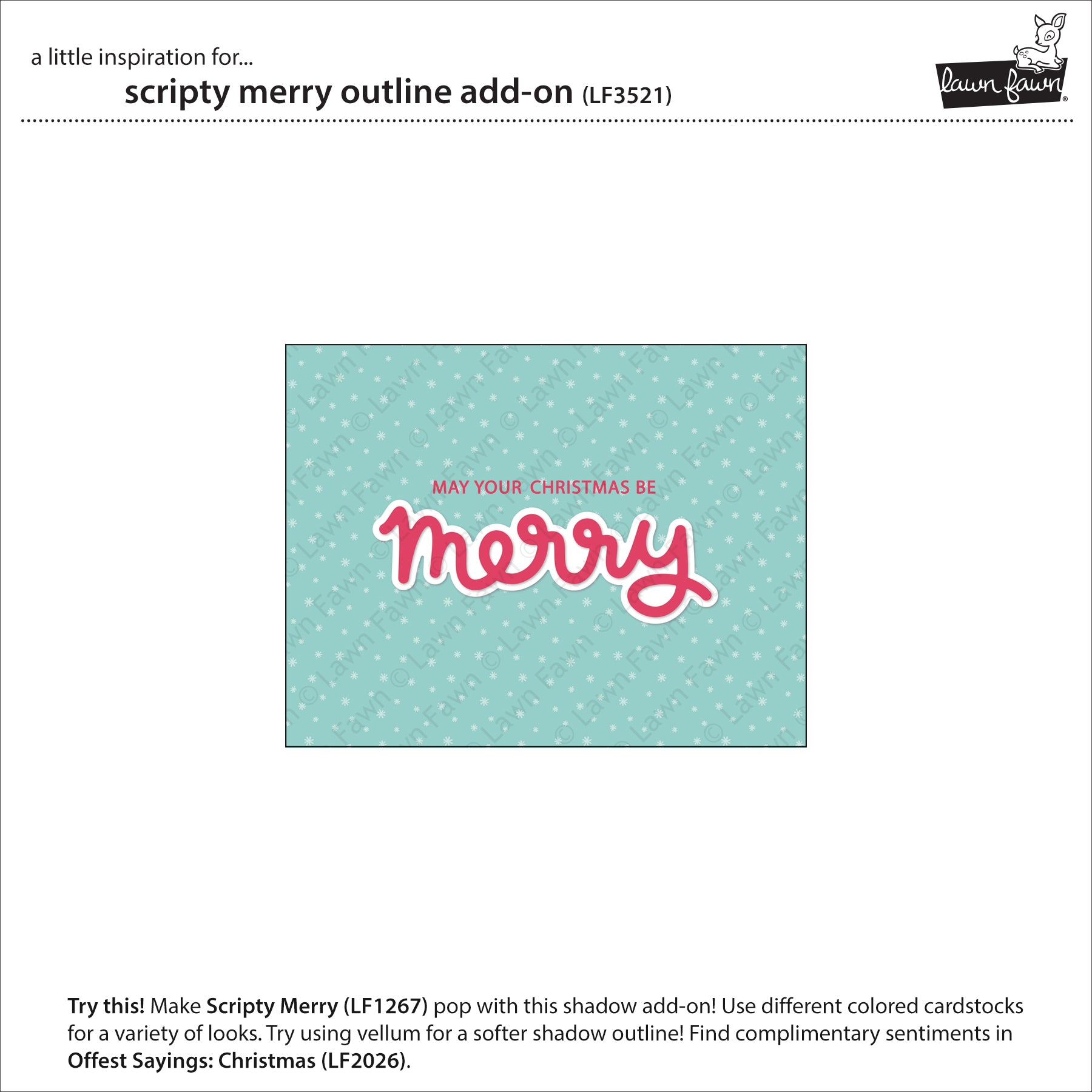 Lawn Fawn - Scripty Merry Outline Add-on Dies