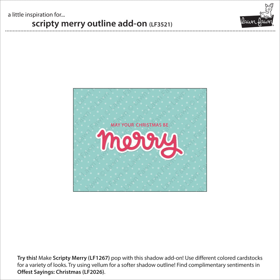 Lawn Fawn - Scripty Merry Outline Add-on Dies