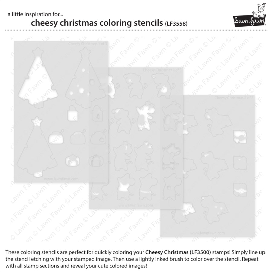 Lawn Fawn - Cheesy Christmas Coloring Stencils