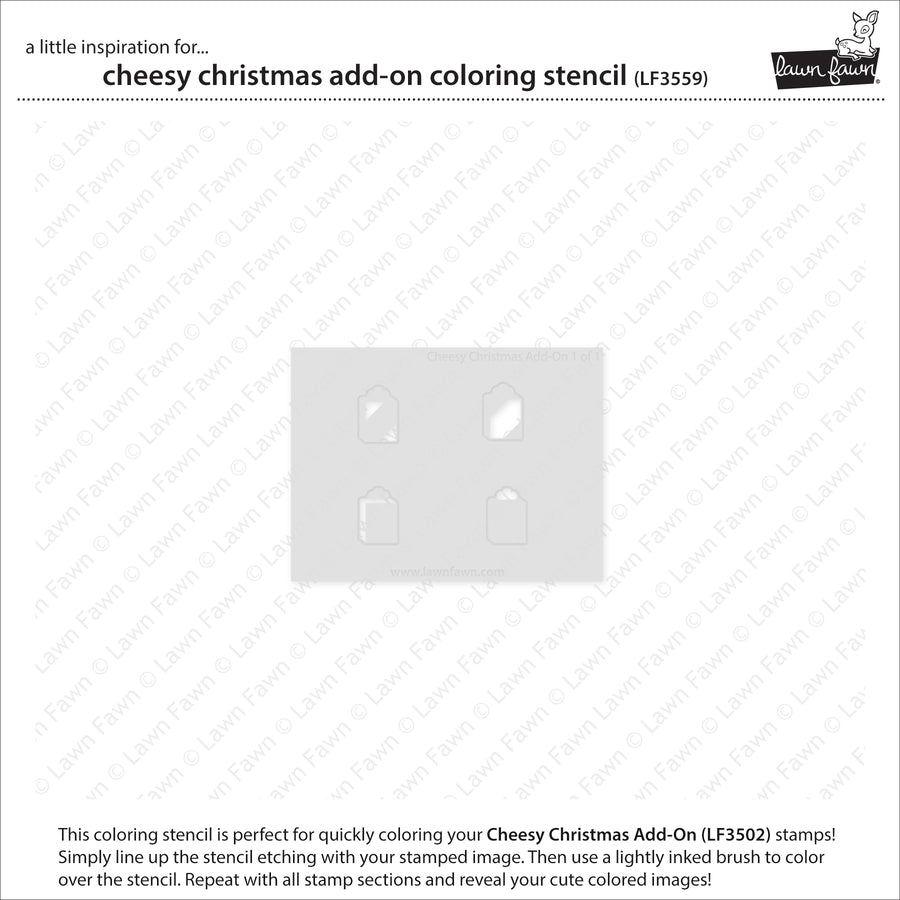 Lawn Fawn - Cheesy Christmas Add-on Coloring Stencil