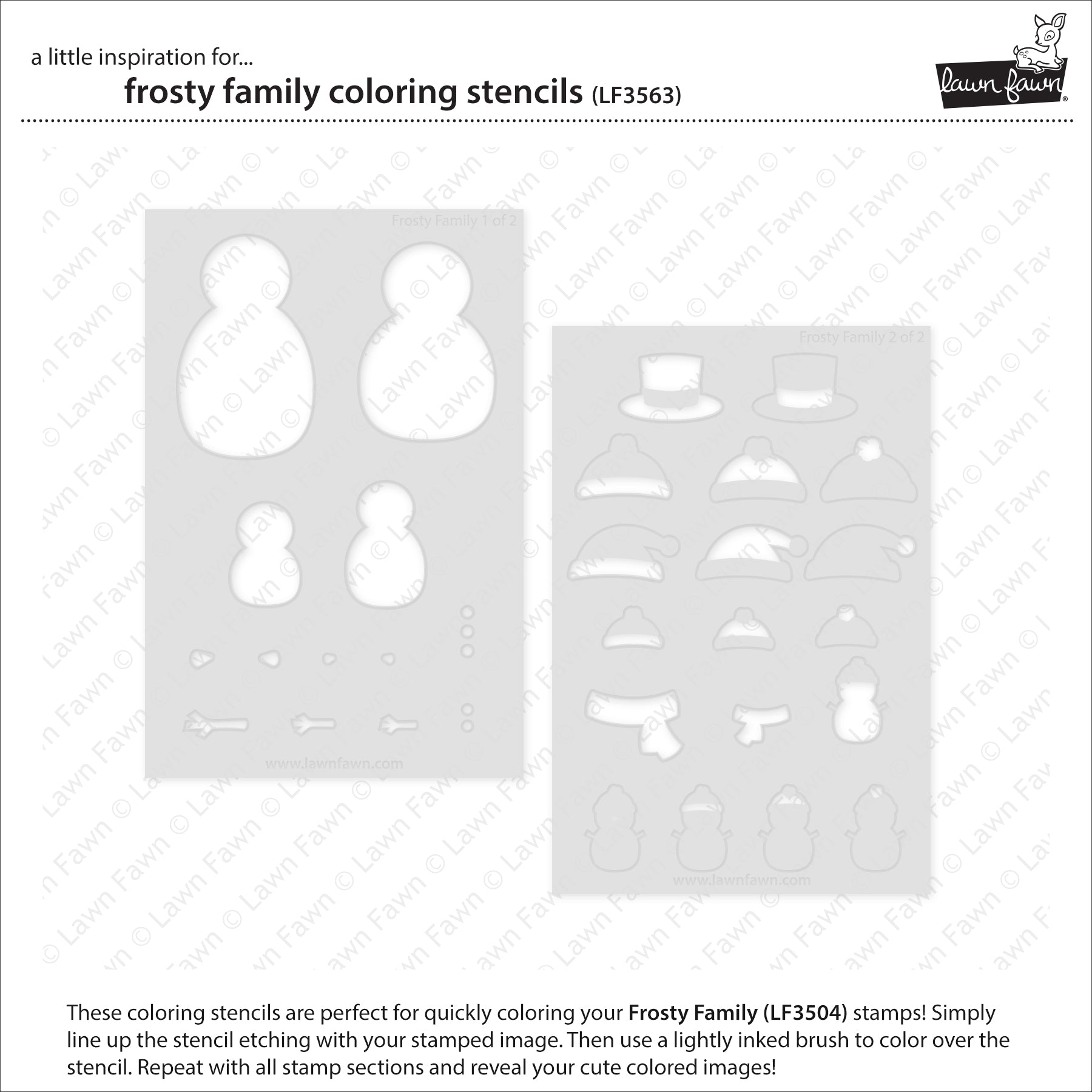 Lawn Fawn - Frosty Family Coloring Stencils