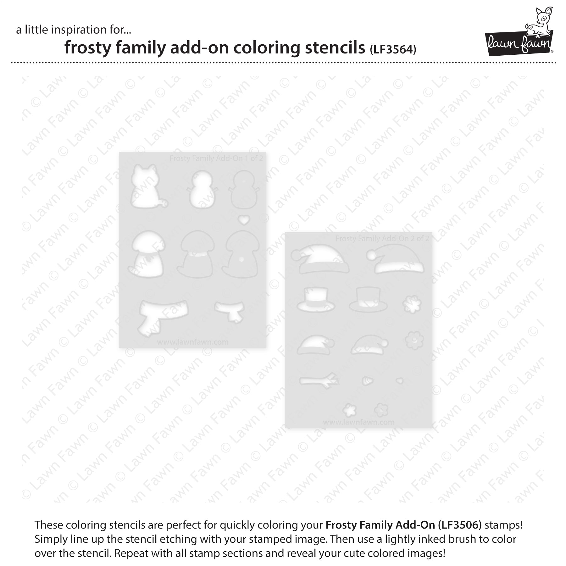 Lawn Fawn - Frosty Family Add-on Coloring Stencils