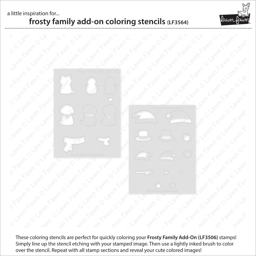 Lawn Fawn - Frosty Family Add-on Coloring Stencils