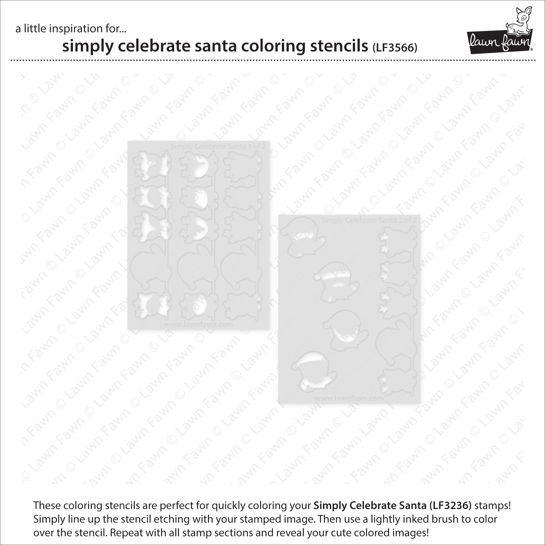 Lawn Fawn - Simply Celebrate Santa Coloring Stencils