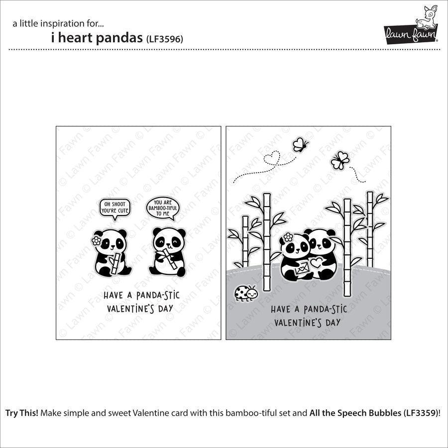 Lawn Fawn - I Heart Pandas Stamps