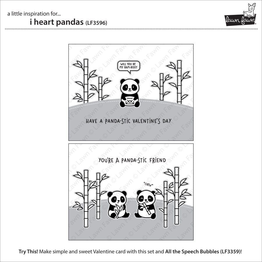 Lawn Fawn - I Heart Pandas Stamps