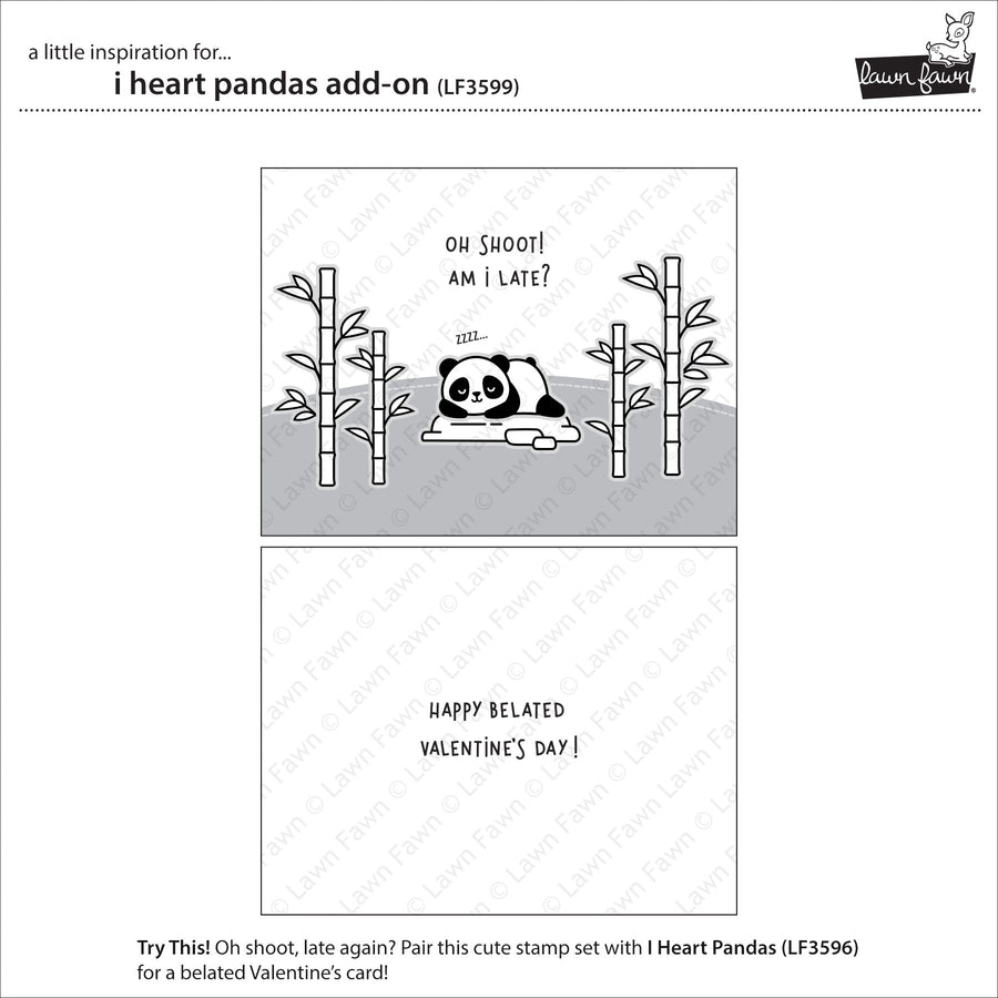 Lawn Fawn - I Heart Pandas Add-on Stamps