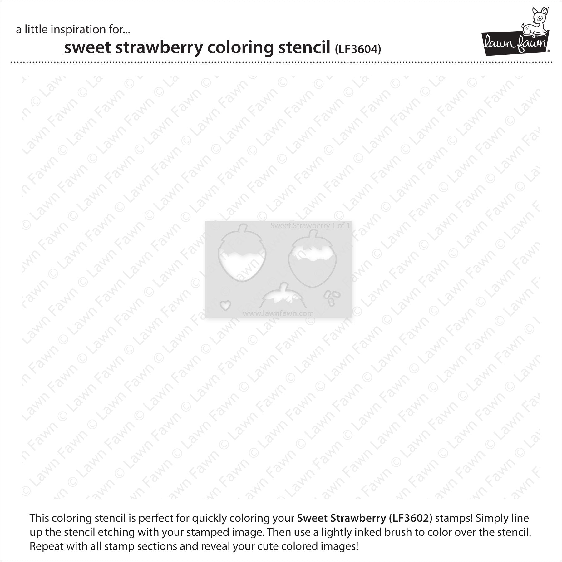 Lawn Fawn - Sweet Strawberry Coloring Stencil