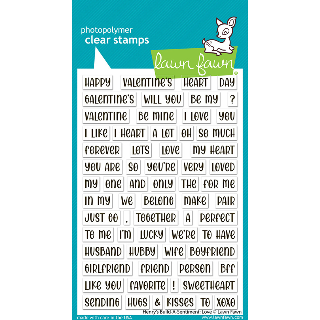 Lawn Fawn - Henry's Build-a-Sentiment: Love Stamps