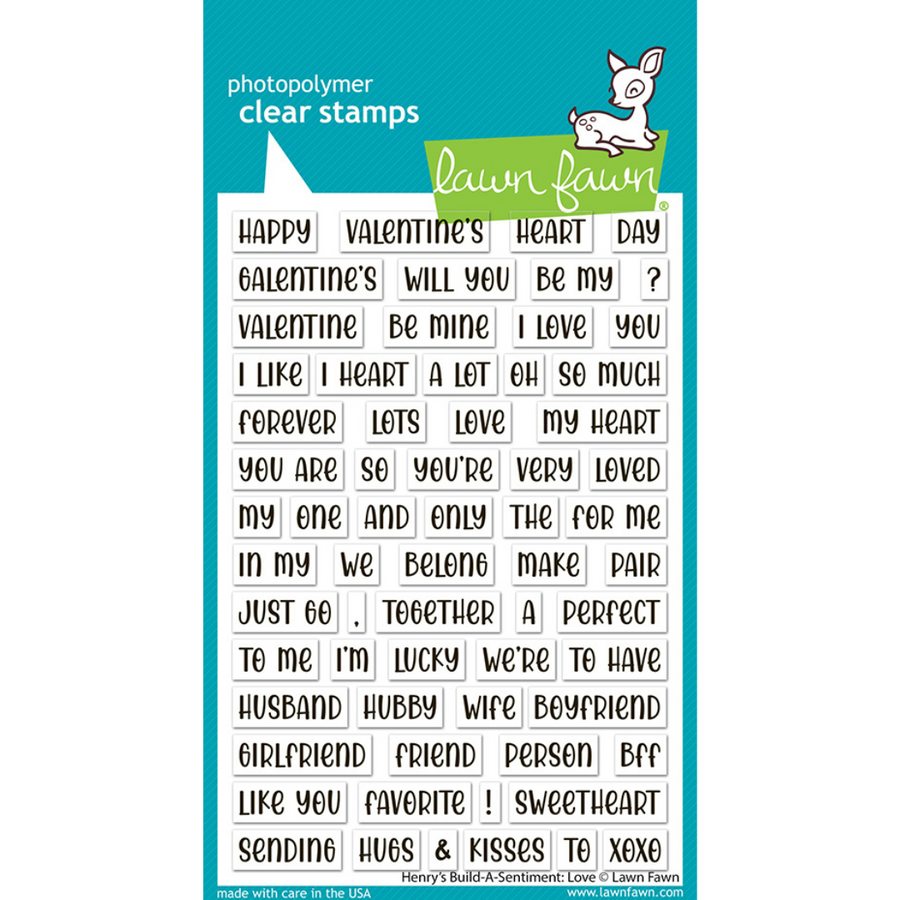 Lawn Fawn - Henry's Build-a-Sentiment: Love Stamps