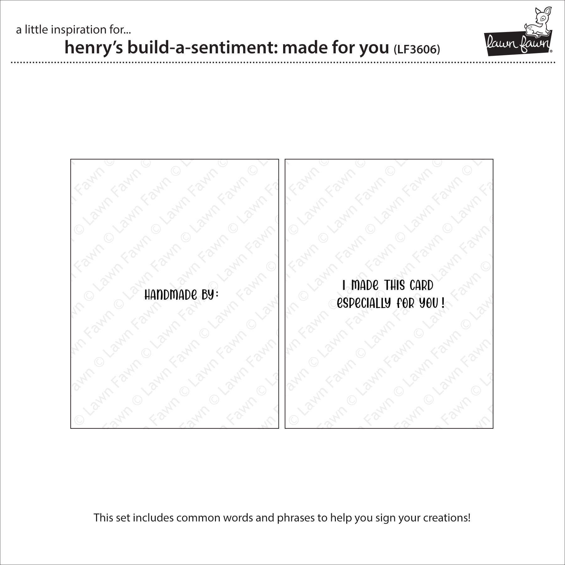 Lawn Fawn - Henry's Build-a-Sentiment: Made for You Stamps