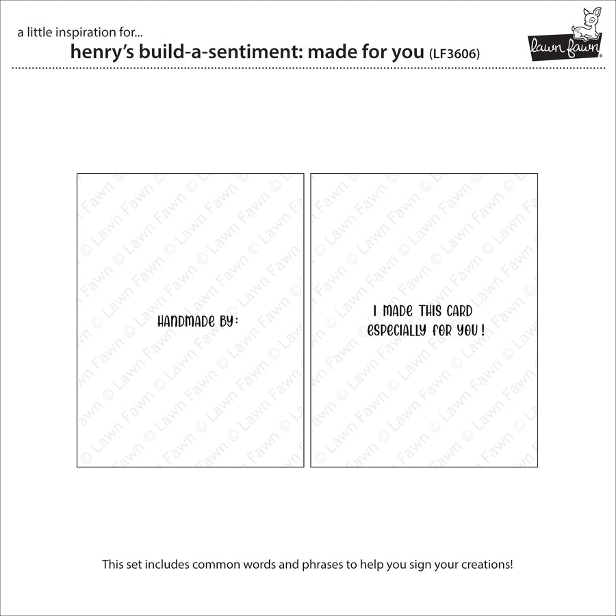 Lawn Fawn - Henry's Build-a-Sentiment: Made for You Stamps