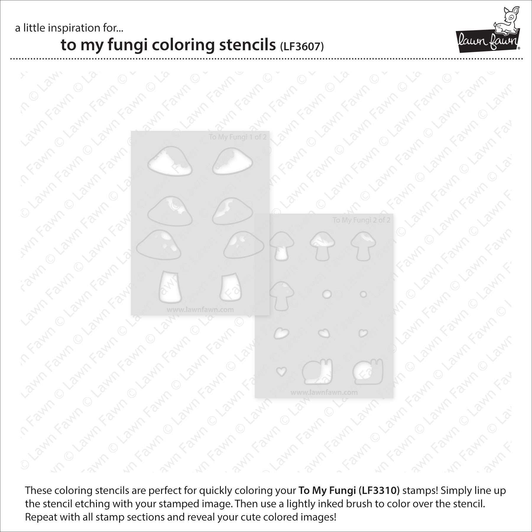 Lawn Fawn - To My Fungi Coloring Stencils