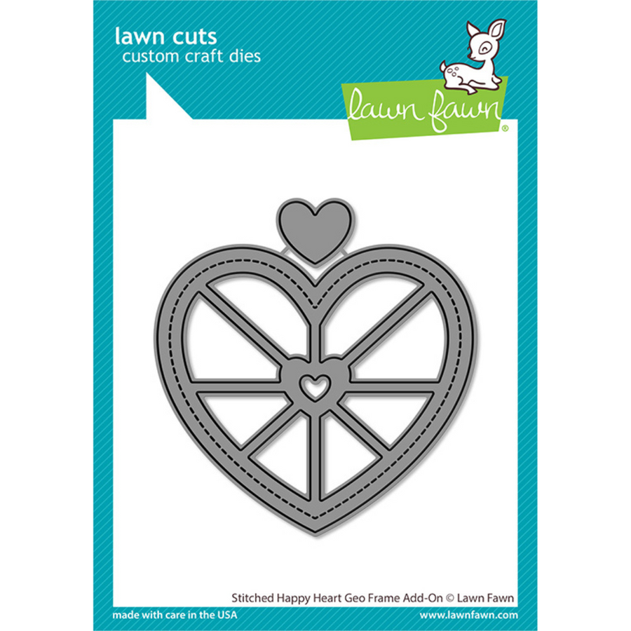 Lawn Fawn - Stitched Happy Heart Geo Frame Add-on Dies