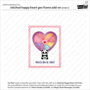 Lawn Fawn - Stitched Happy Heart Geo Frame Add-on Dies