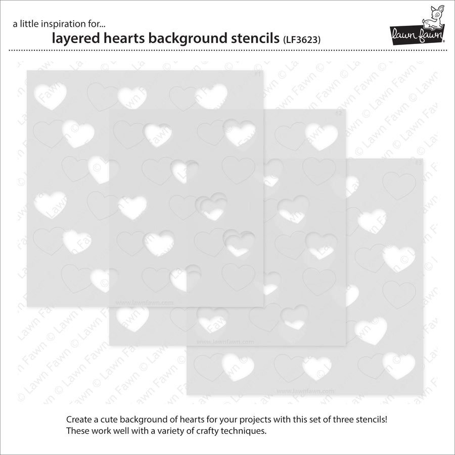 Lawn Fawn - Layered Hearts Background Stencils