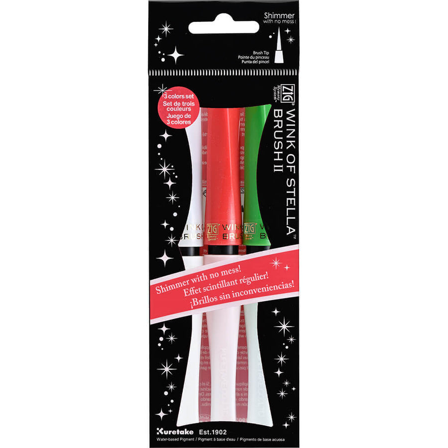 Wink of Stella Brush II Glitter - White Christmas (set of 3 pens)