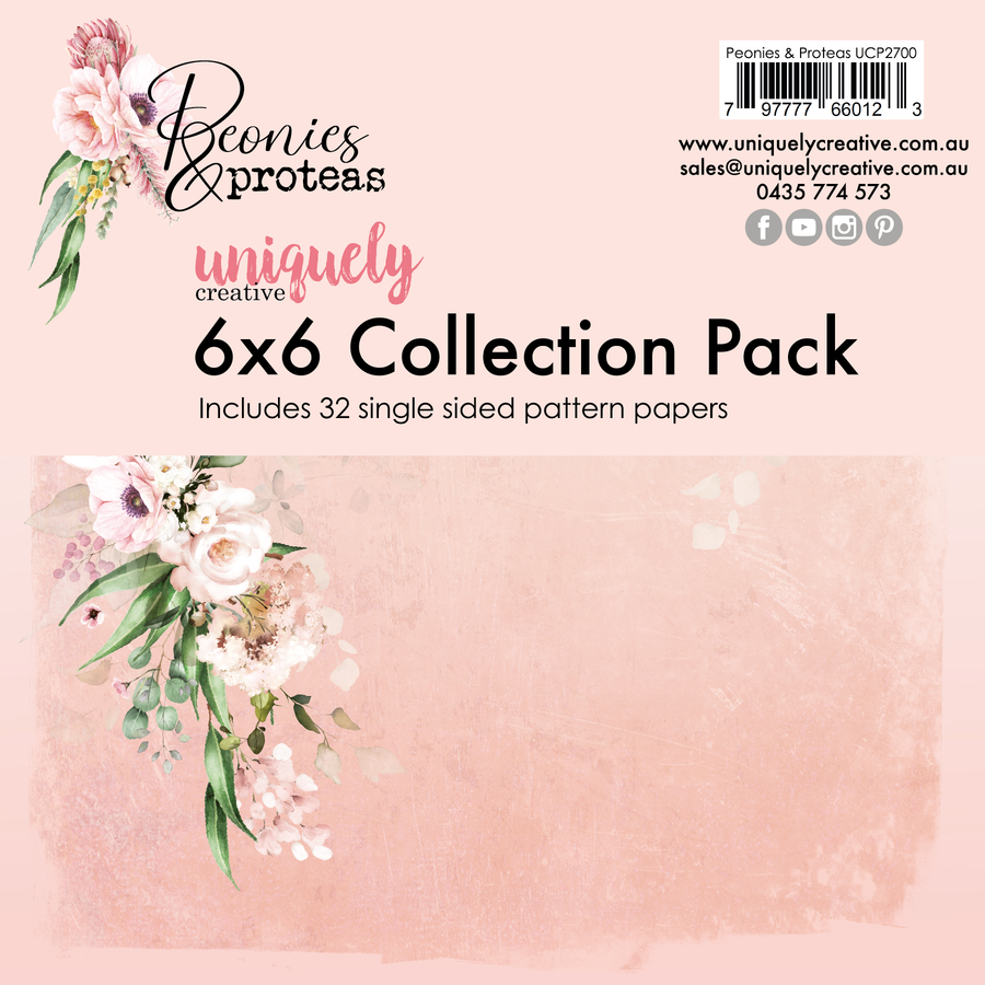 Uniquely Creative - Peonies & Proteas 6" x 6" Collection Pack