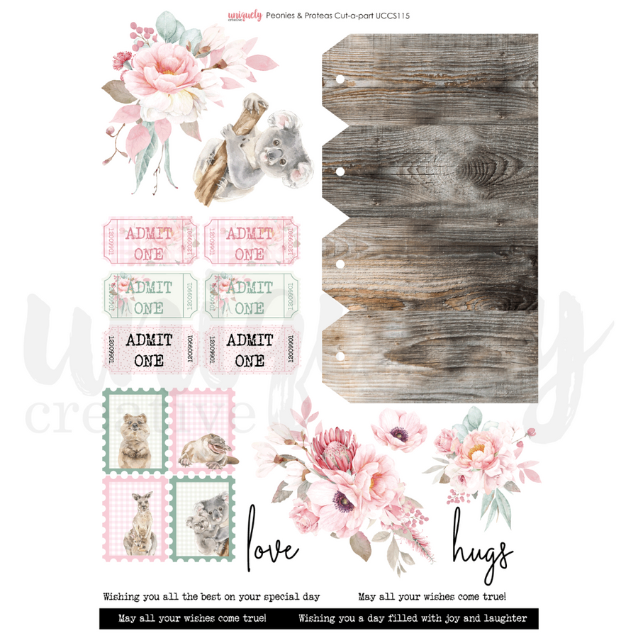 Uniquely Creative - Peonies & Proteas Cut-a-Part Sheet