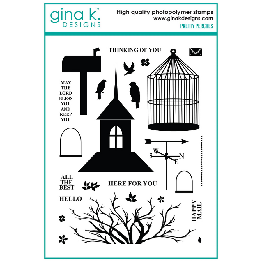 Gina K Designs - Pretty Perches Stamp & Die Bundle