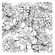 Spellbinders - Stampendous Floral Garden Cling Rubber Stamp Set from the Beautiful Backgrounds Collection