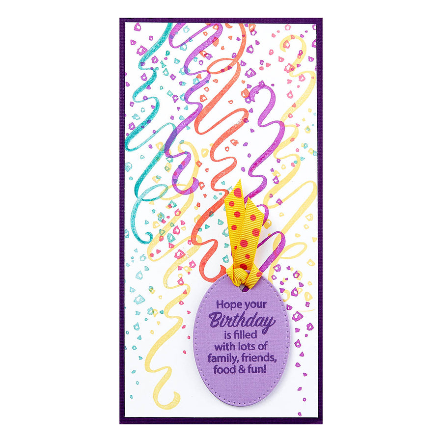 Spellbinders - Stampendous Streamers Cling Rubber Stamp Set from the Beautiful Backgrounds Collection