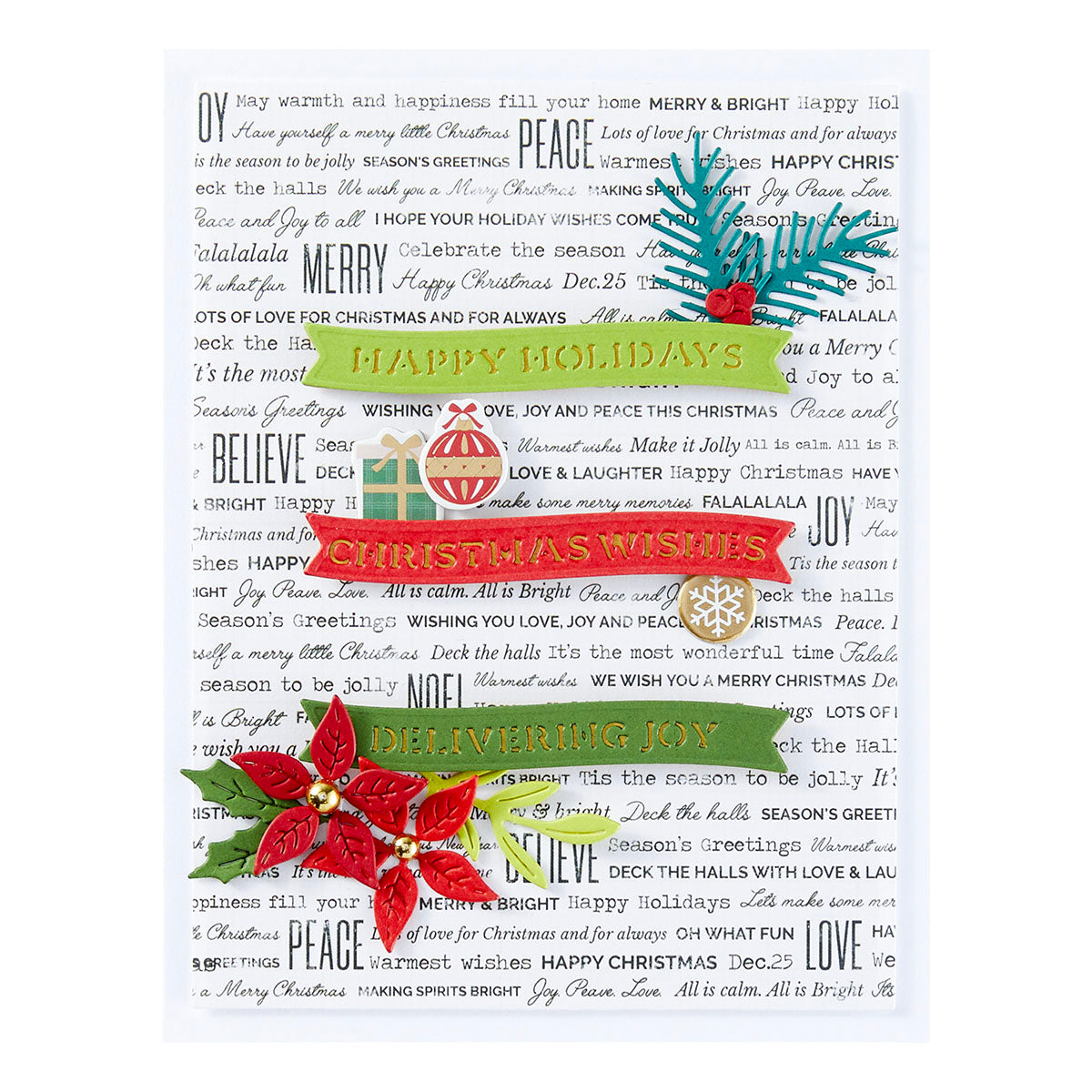 Spellbinders - Handmade Sentiments Etched Dies from the Handmade Holidays Collection