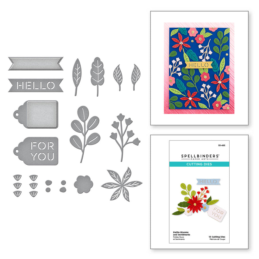 Spellbinders - Petite Blooms and Sentiments from the Merry & Bright Collection