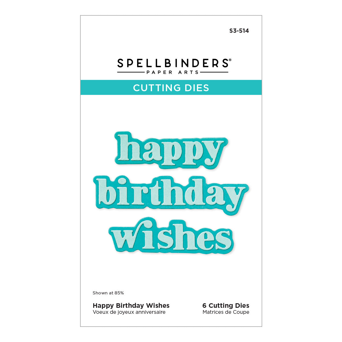 Spellbinders Happy Birthday Wishes Etched Dies from the Out and About Collection