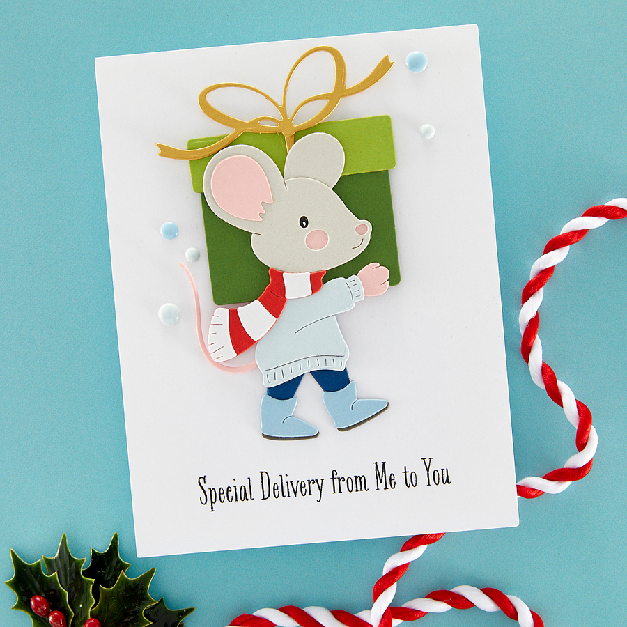 Spellbinders - Dancin' & Giftin' Mouse Etched Dies from the Dancin' Christmas Collection