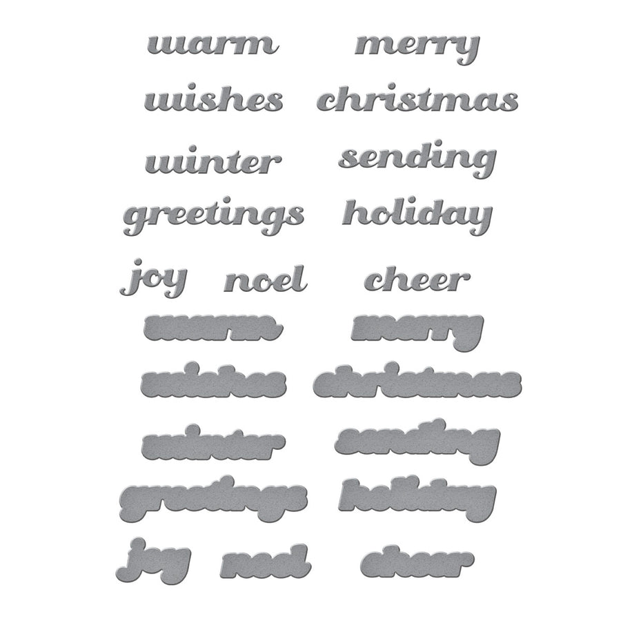 Spellbinders - Christmas Greetings Etched Dies from the Home for the Holidays Collection