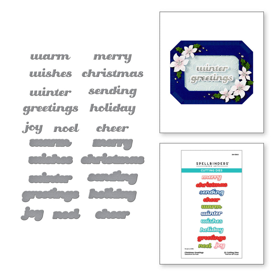 Spellbinders - Christmas Greetings Etched Dies from the Home for the Holidays Collection