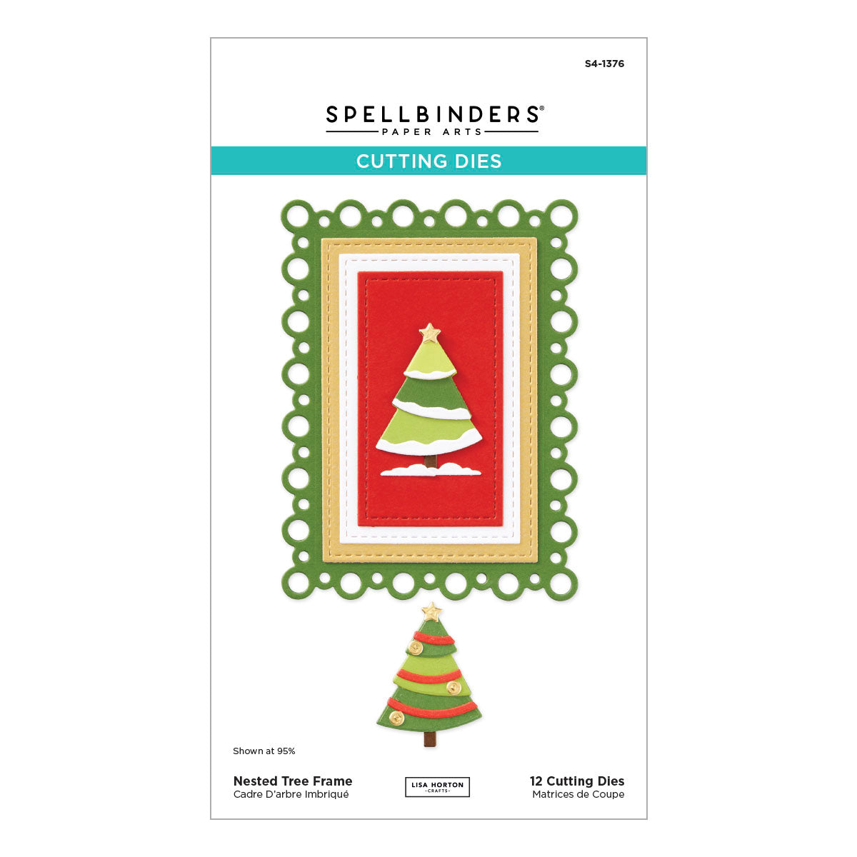 Spellbinders - Nested Tree Frame Etched Dies from the Essential Holiday Collection by Lisa Horton