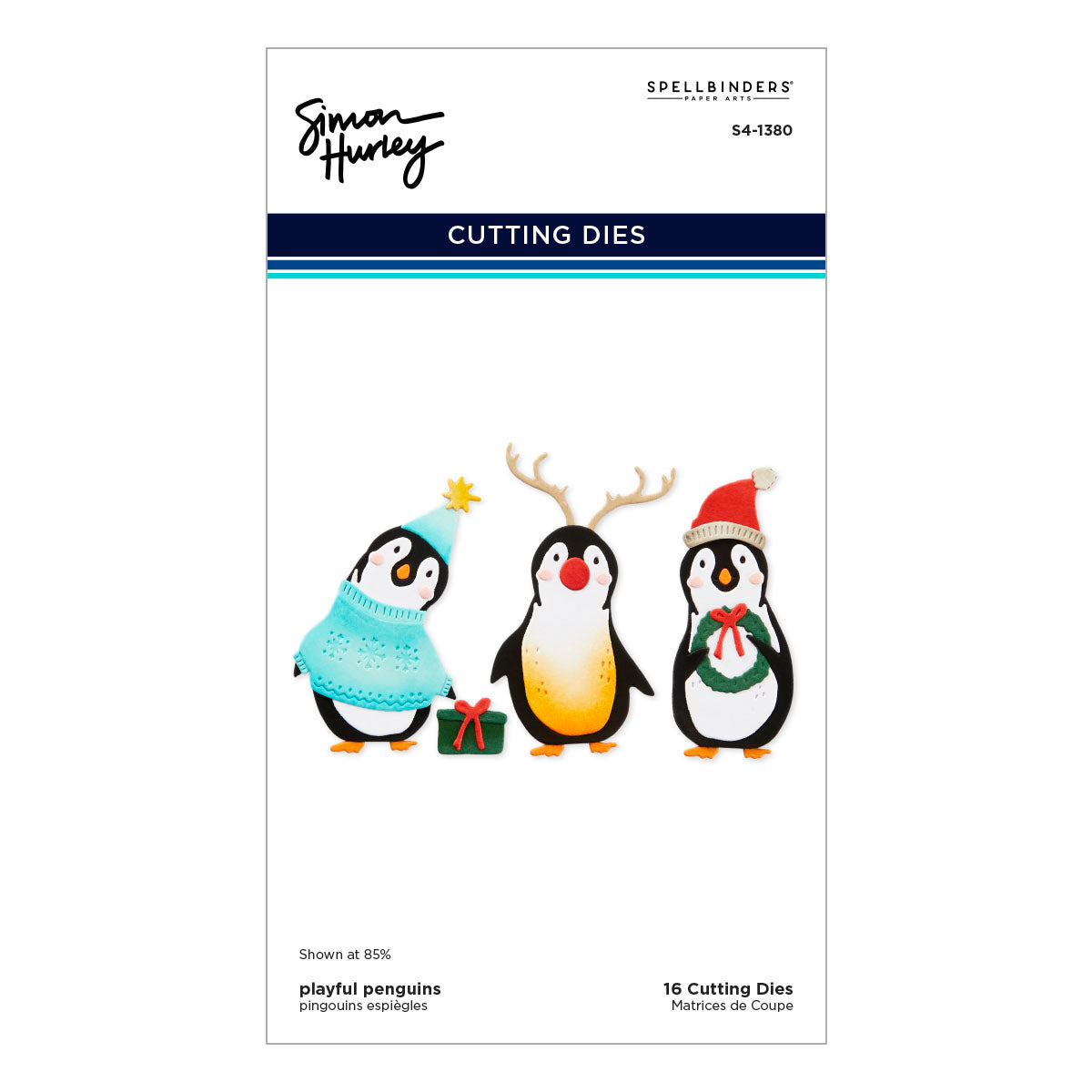 Spellbinders Playful Penguins Etched Dies from the Let It Snow Collection by Simon Hurley