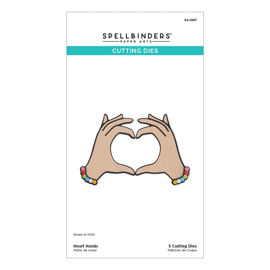 Spellbinders - Heart Hands Etched Dies from the Beads of Friendship Collection