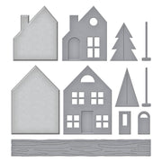 Spellbinders - Mantle Village Etched Dies from the Timeless Trees Collection by Simon Hurley