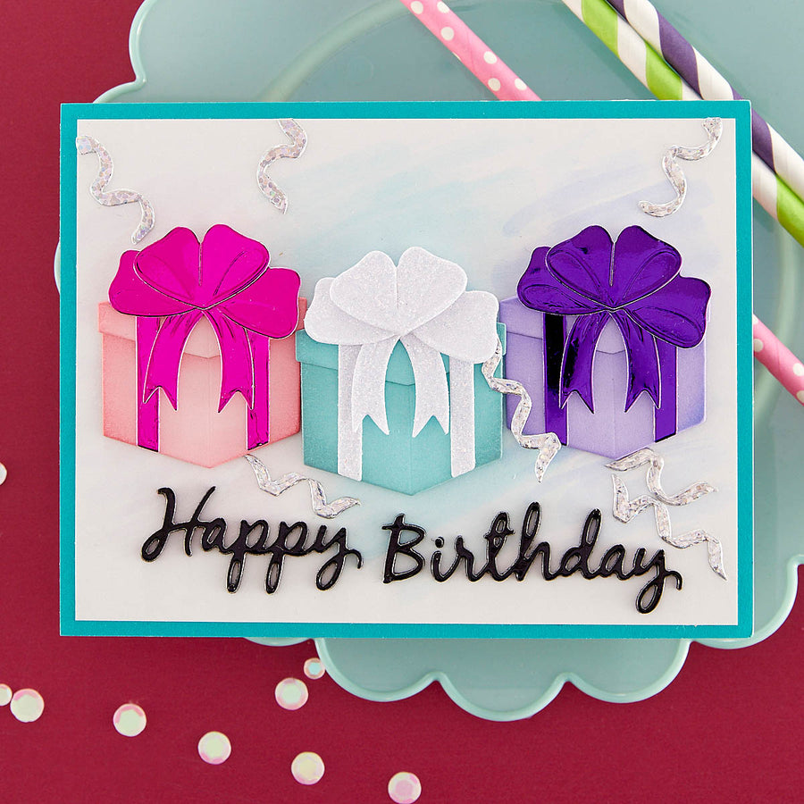 Spellbinders - Birthday Wreath Add-Ons Etched Dies from the Beautiful Wreaths Collection by Suzanne Hue