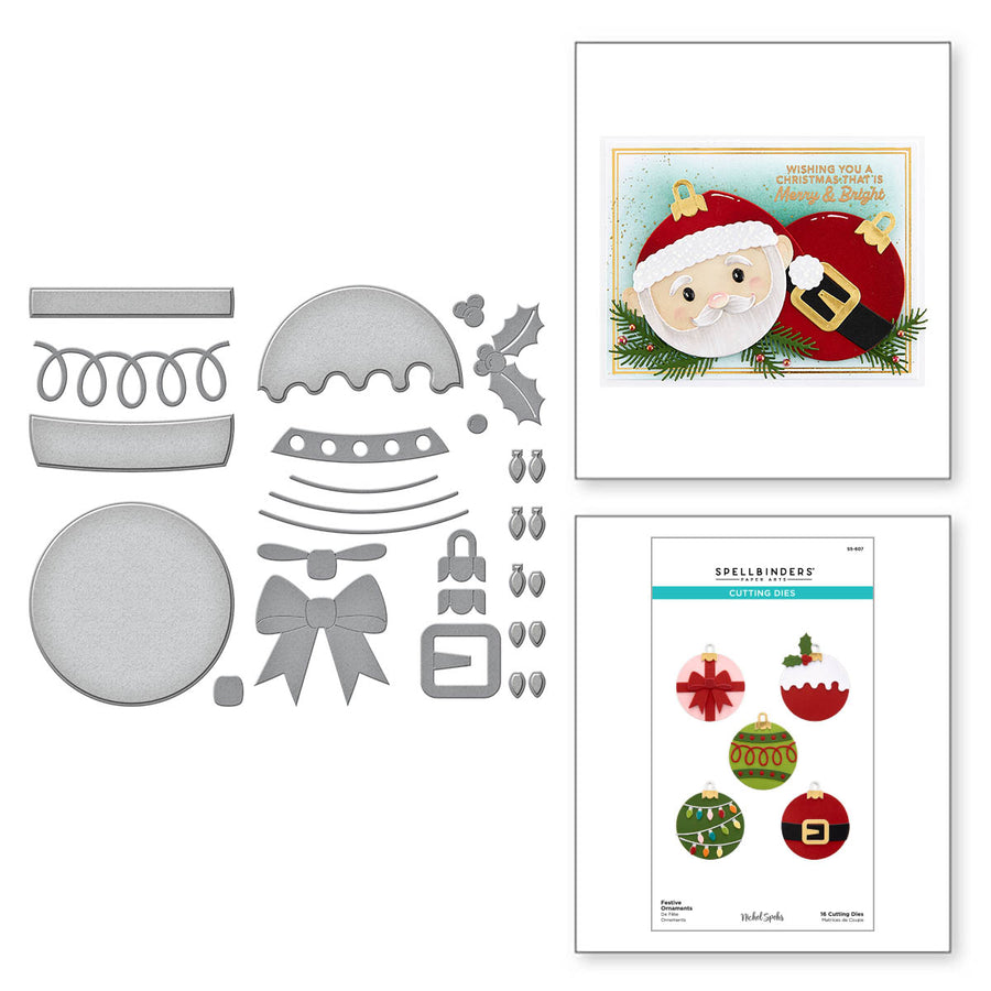 Spellbinders - Festive Ornaments Etched Dies from the Merry Mug & Circle Delights Collection by Nichol Spohr