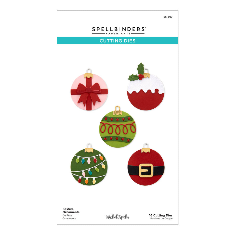 Spellbinders - Festive Ornaments Etched Dies from the Merry Mug & Circle Delights Collection by Nichol Spohr