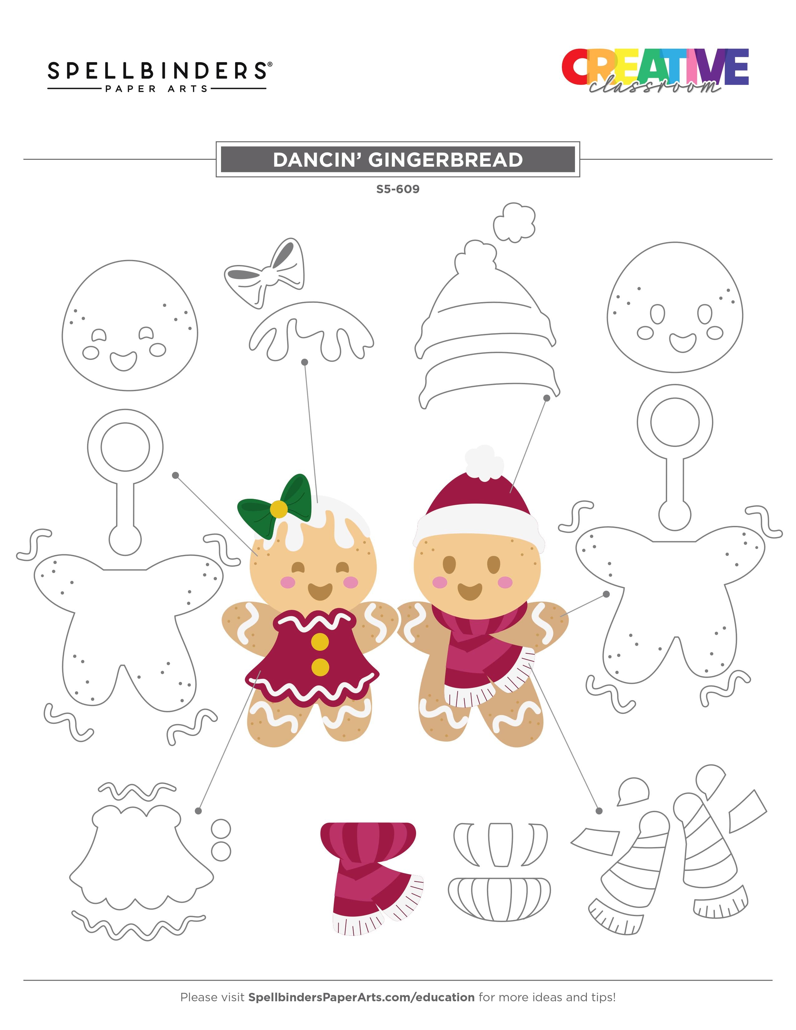 Spellbinders - Dancin' Gingerbread Etched Dies from the Dancin' Christmas Collection