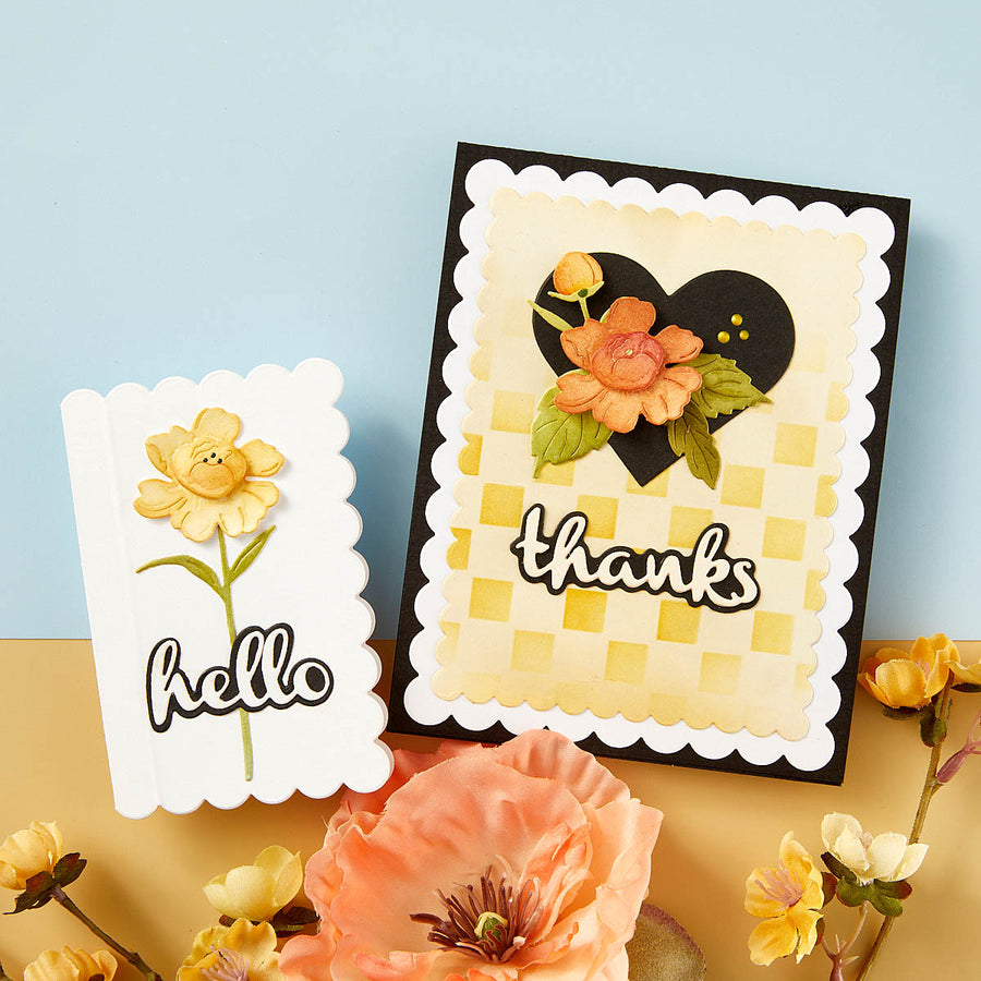 Spellbinders - Heartfelt Thanks & Scallops Etched Dies from the From the Garden Collection by Wendy Vecchi