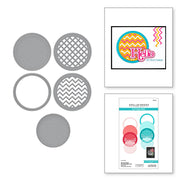 Spellbinders - Stitched Edge Circle Backgrounds Etched Dies from the Spotlight Frames and Florals Collection by Lisa Horton