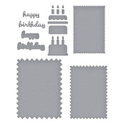 Spellbinders - Pinking Edge Birthday Rectangles Etched Dies from the Not Your Ordinary Card Collection by Wendy Vecchi