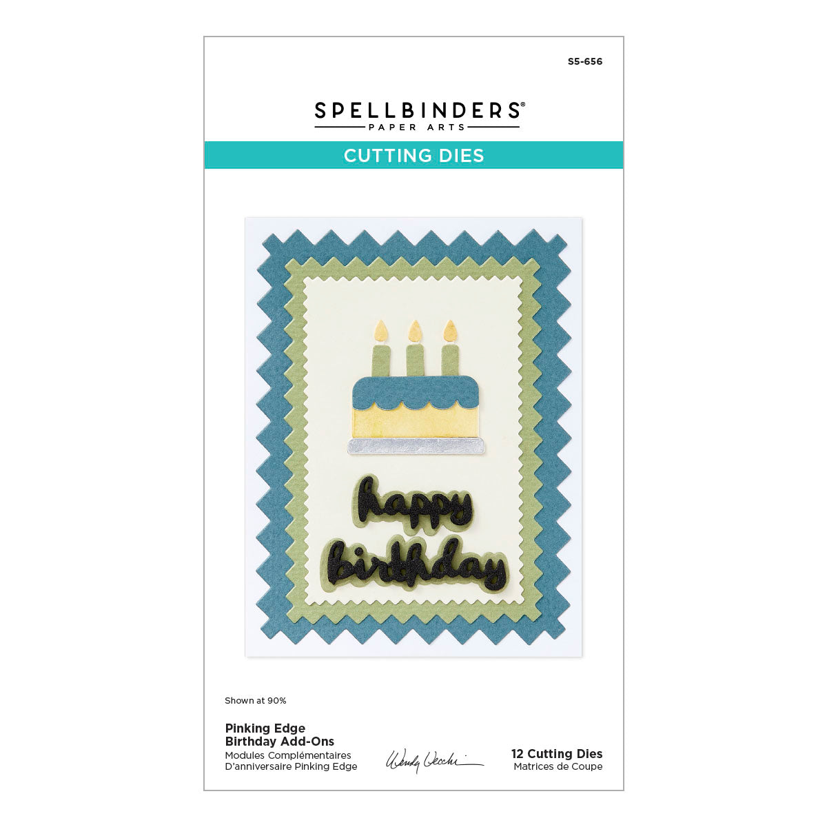 Spellbinders - Pinking Edge Birthday Rectangles Etched Dies from the Not Your Ordinary Card Collection by Wendy Vecchi