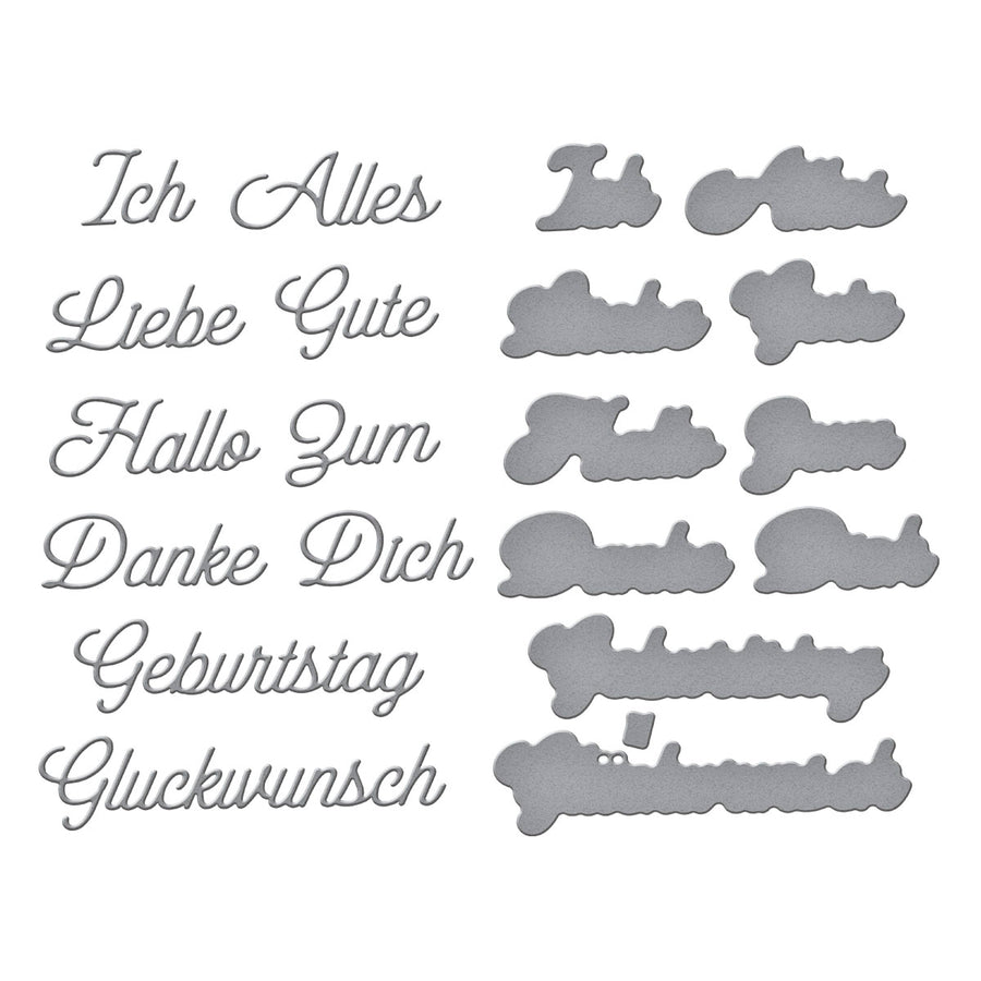 Spellbinders - German Everyday Sentiments Etched Dies from the International Sentiments Collection