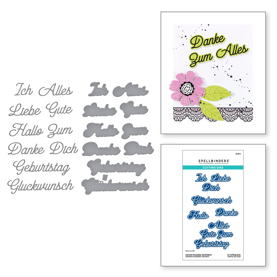 Spellbinders - German Everyday Sentiments Etched Dies from the International Sentiments Collection